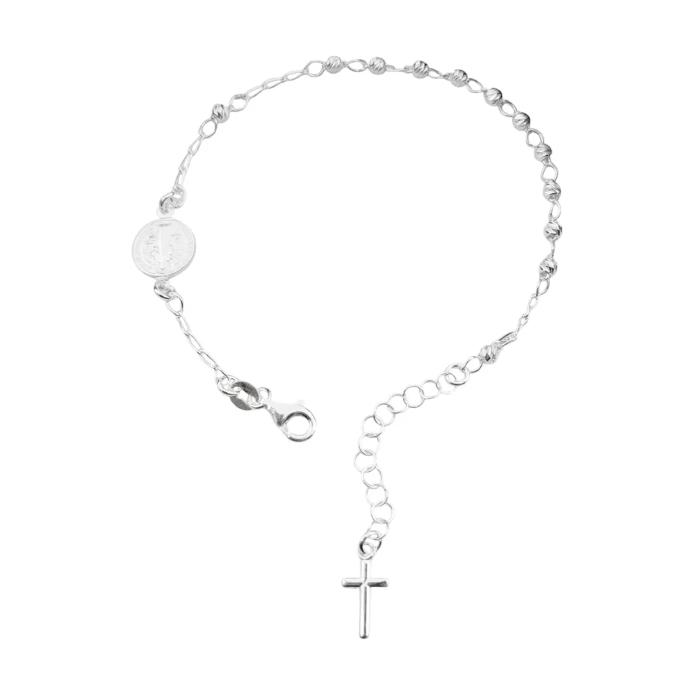 Pulsera denario san benito | joyería en oro | ref. DCP9PP0029 | Plata 925 | DeColombia Joyas