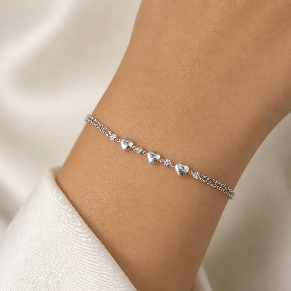 Pulsera corazones | joyería en oro | ref. TJP9PP0014 | Plata 925 | DeColombia Joyas | imagen 2