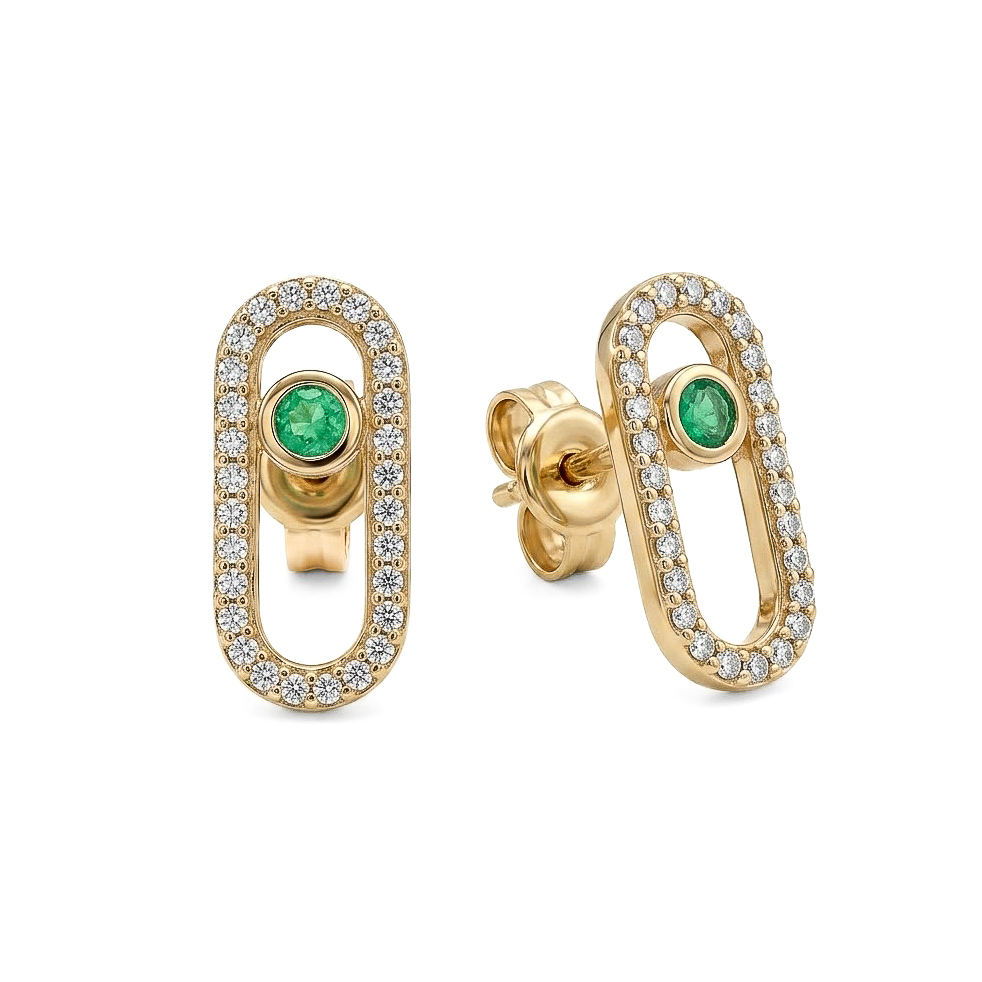 Topos Clip | joyería en oro | ref. TO235 | Oro 18k Esmeralda | DeColombia Joyas