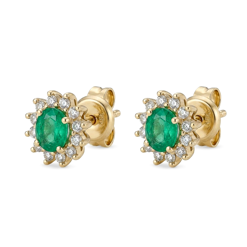 Topos Esmeralda Ovalada | joyería en oro | ref. TO257 | Oro 18k Esmeralda | DeColombia Joyas