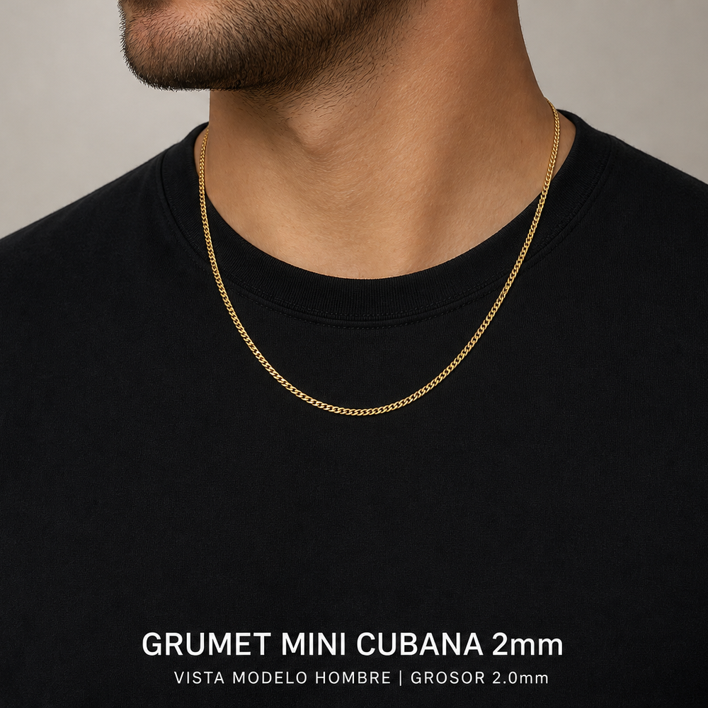 Cadena Mini Cubana | joyería en oro | ref. cd1ta14 | Oro 18k | DeColombia Joyas | imagen 2