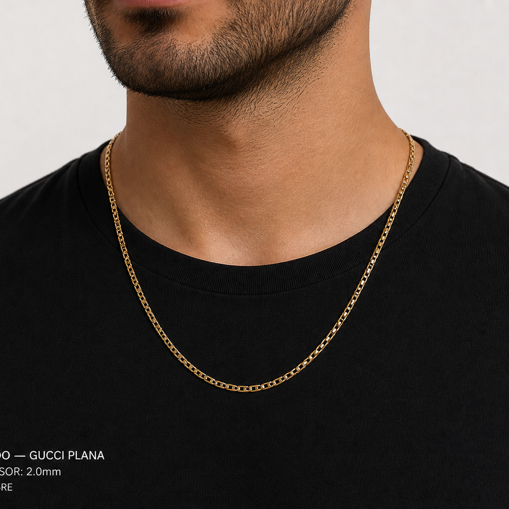 Cadena Gucci Plana | joyería en oro | ref. cidgg23 | Oro 18k | DeColombia Joyas | imagen 2